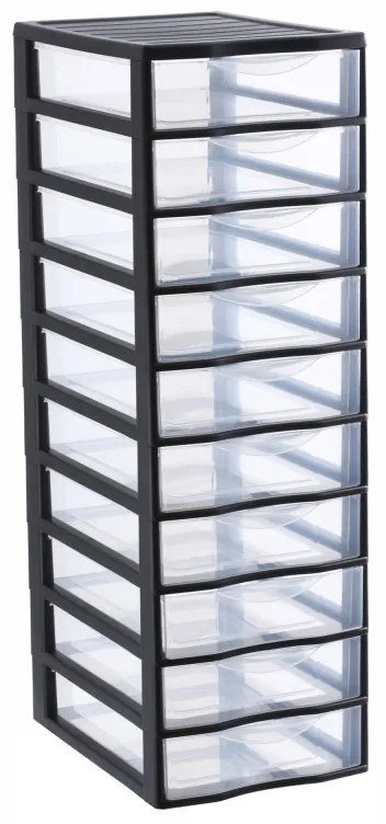 SUNDIS Úložný box s 10 zásuvkami, antracit, OFFICEMIX A4