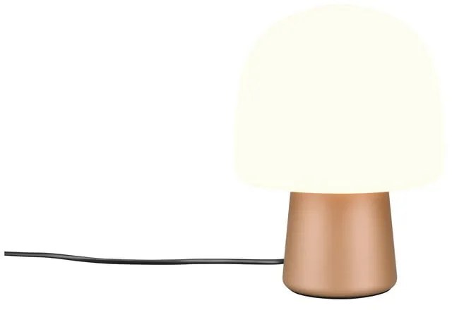 Stolová lampa v bielo-bronzovej farbe so skleneným tienidlom (výška 27 cm) Steen – Trio