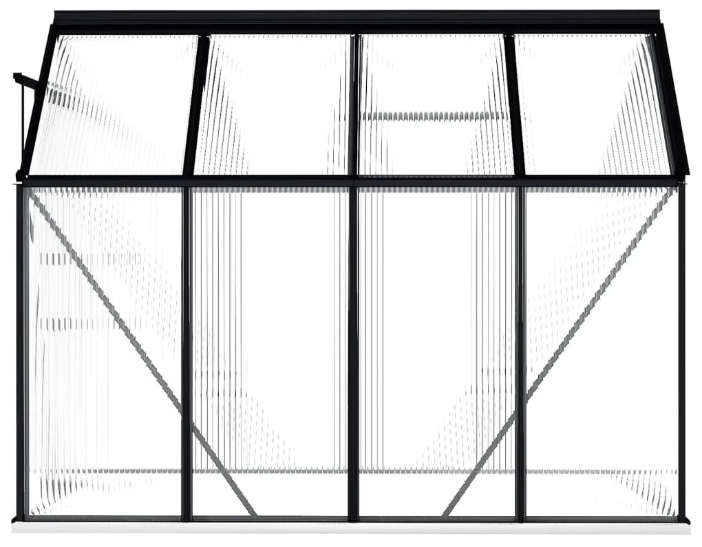 Skleník s podkladovým rámom, antracitový, hliník 4,75 m²