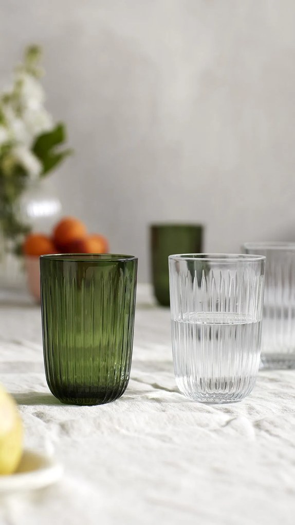 KÄHLER Pohár na vodu Hammershøi Green 370 ml – set 4 ks