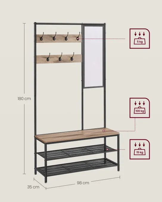 Vešiakový stojan s botníkom HSR415K01