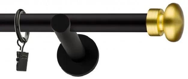 Dekorstudio Garniža jednoradová FLAT zlatá MIX čierna-matná 19mm Dĺžka: 120cm, Typ príslušenstva: Krúžky tiché so štipcami