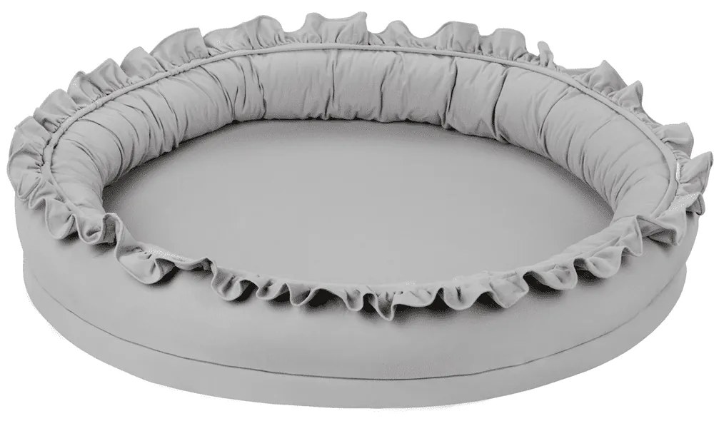 Hniezdo pre deti s volánom šedá