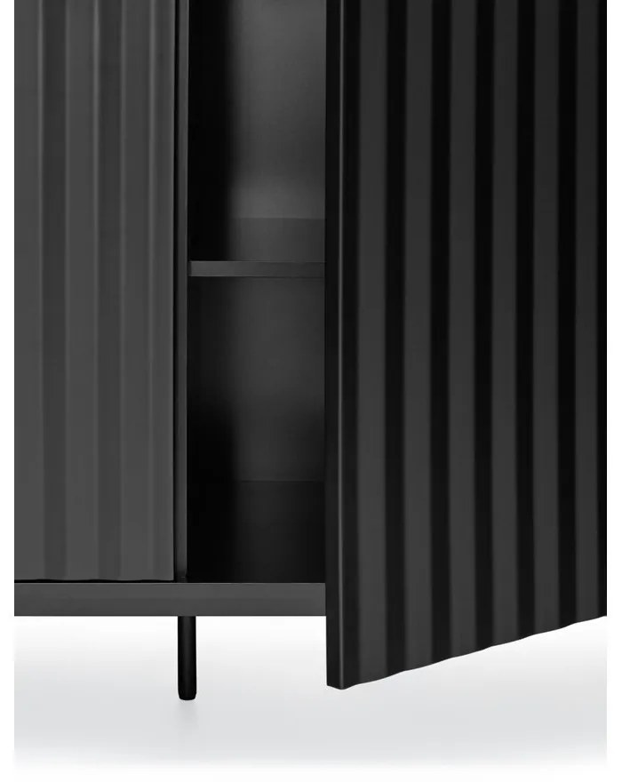 Čierna nízka komoda 211x80 cm Sierra – Teulat