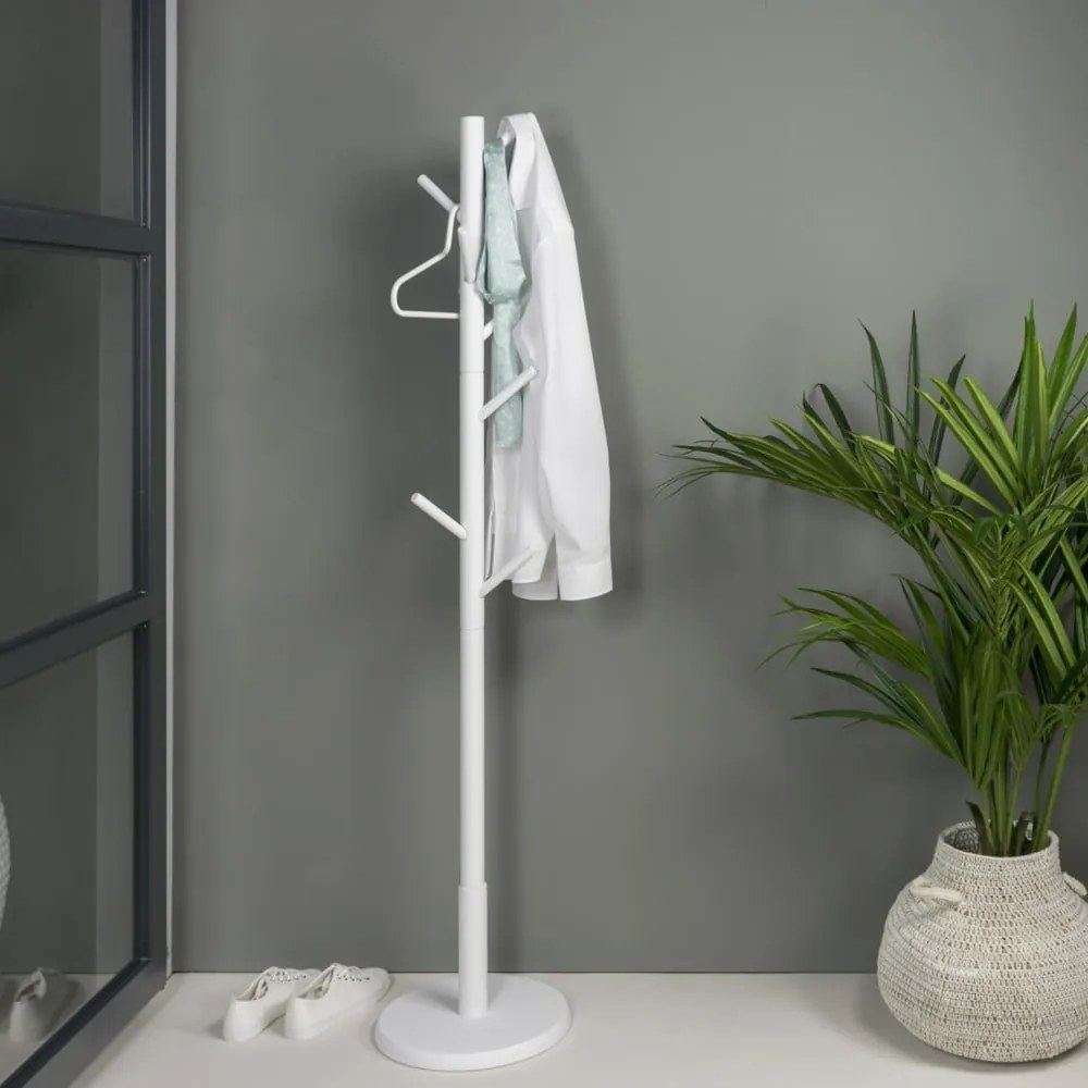 Biely vešiak z kaučukového dreva ø 36x170 cm Bro – Spinder Design