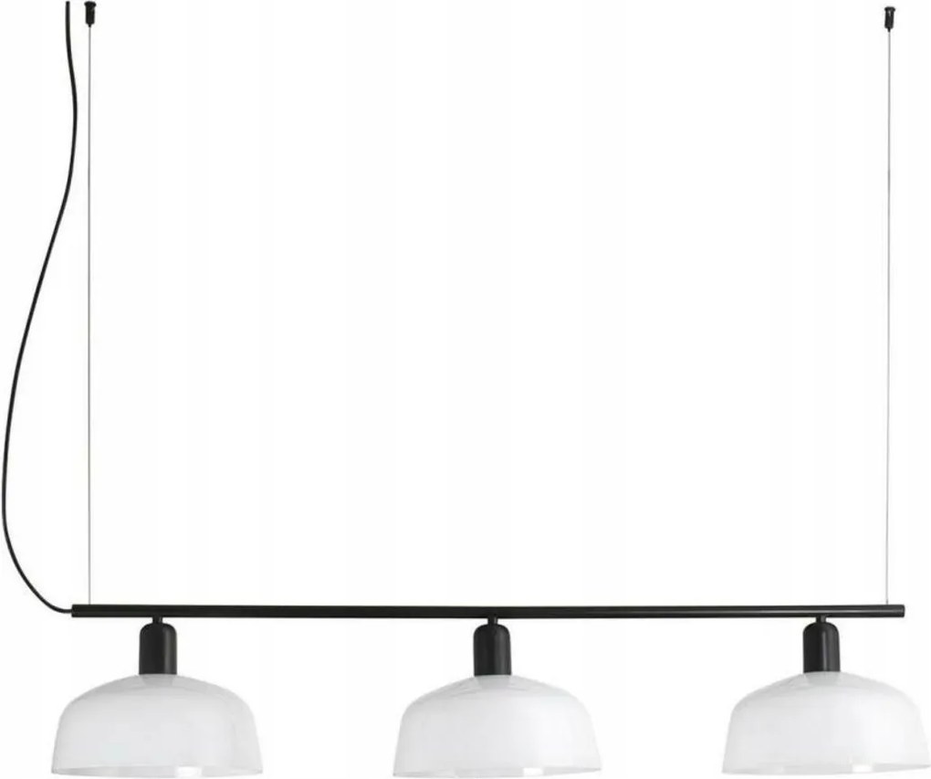 Faro Tatawin M lineárne závesné svietidlo, biela, 3xE27, sklo/oceľ, dĺžka 2 m