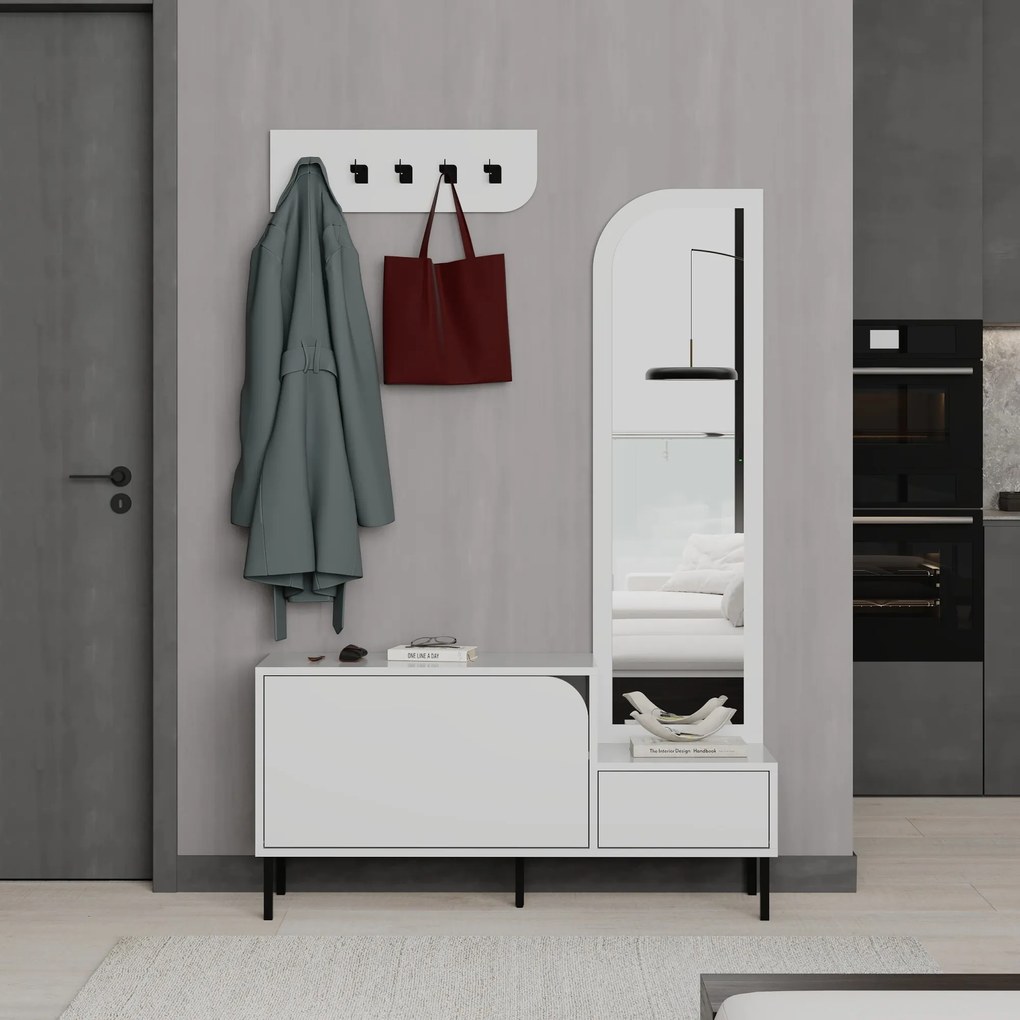 Moderná predsieňová stena Houseland Mila biela