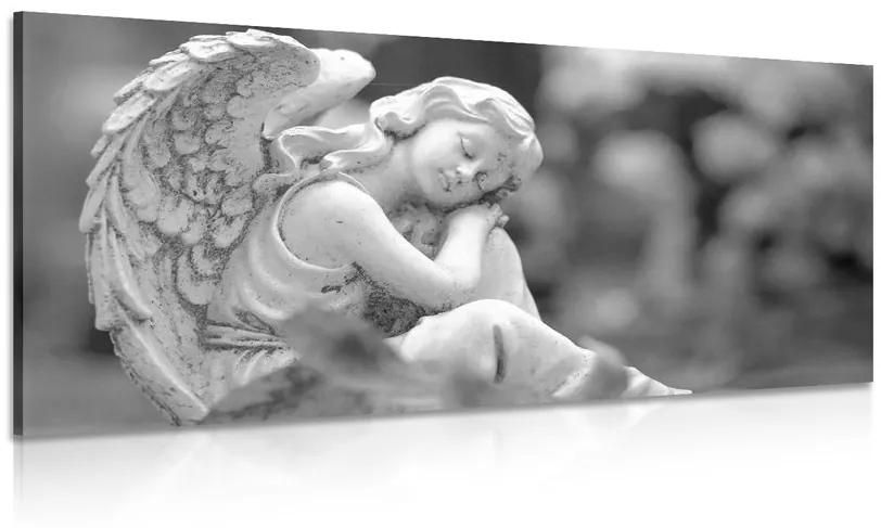 Obraz spokojný anjel v čiernobielom prevedení Varianta: 120x60