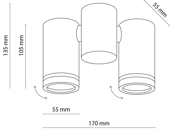 Bodové svietidlo JET SET 2xGU10/10W/230V čierna