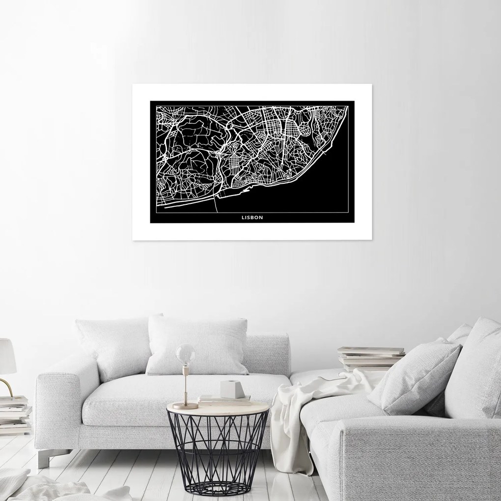 Gario Plagát Plán mesta Lisabon Farba rámu: Bez rámu, Rozmery: 90 x 60 cm