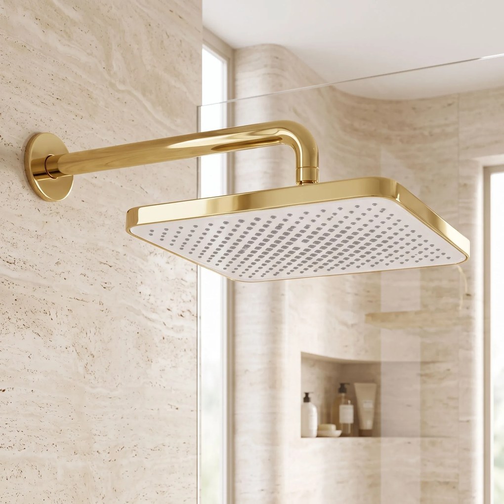 Rea Rea, obdĺžniková dažďová sprcha 380x210 mm, JS-032, zlatá lesklá, REA-P0395