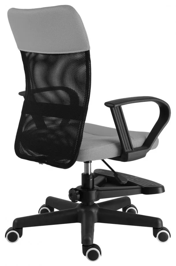 Detská stolička Neoseat MONKEY s podnožou — látka, čierna / šedá