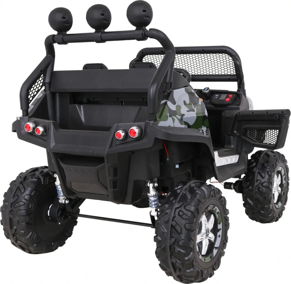 Ramiz Mercedes Benz Unimog pre deti Moro lak + pohon 4x4 + diaľkové ovládanie + batožinový priestor + pomalý štart + MP3 LED