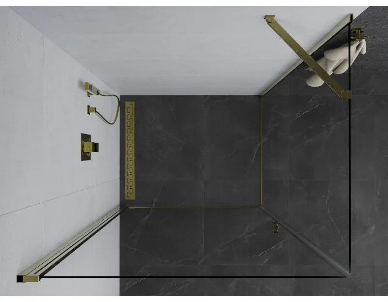 Mexen Pretoria sprchovací kút 70x100cm, 6mm sklo, zlatý profil-číre sklo, 852-070-100-50-00