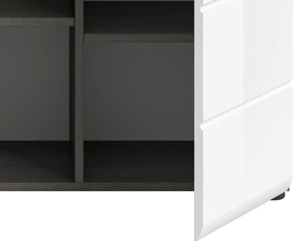 Komoda so zásuvkou Salsa, 120 cm, sivý dub/biely lesk