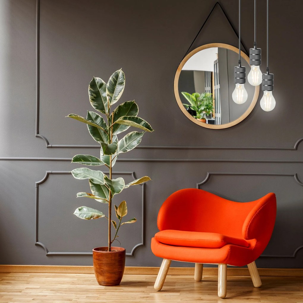 Toolight Toolight, závesná stropná lampa 1xE27 APP342-1CP, čierna, OSW-08409