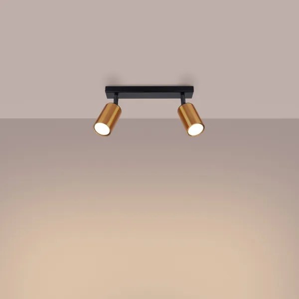 Sollux SL.1375 - Bodové svietidlo WINX 2xGU10/10W/230V čierna/meď