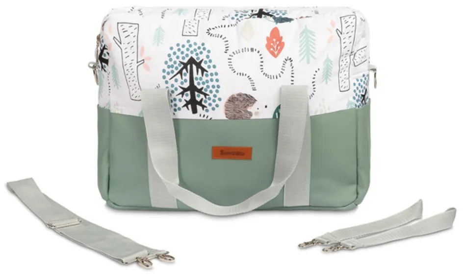 Taška ku kočíku, ekokoža - Ježko Toník, zelená