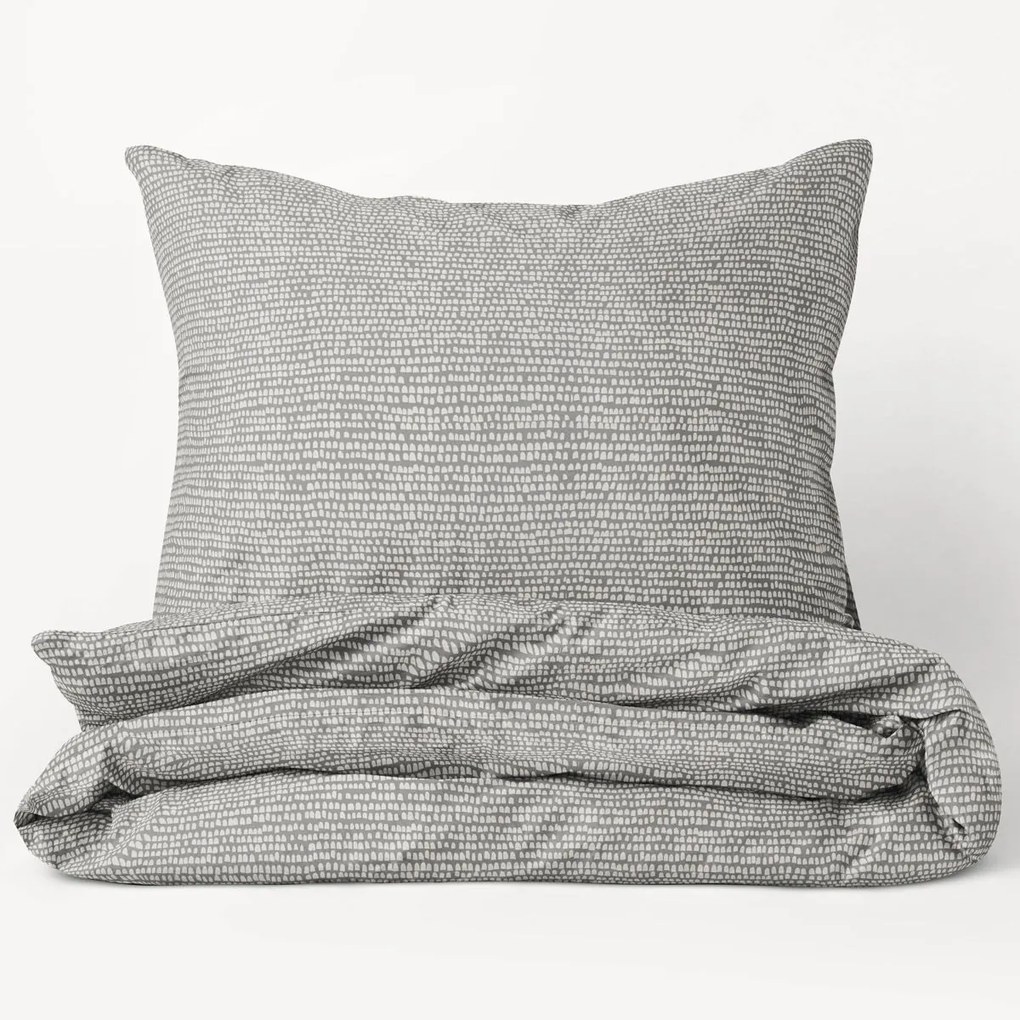 Goldea flanelové posteľné obliečky - vzor 811 drobné tvary na sivom 140 x 200 a 70 x 90 cm