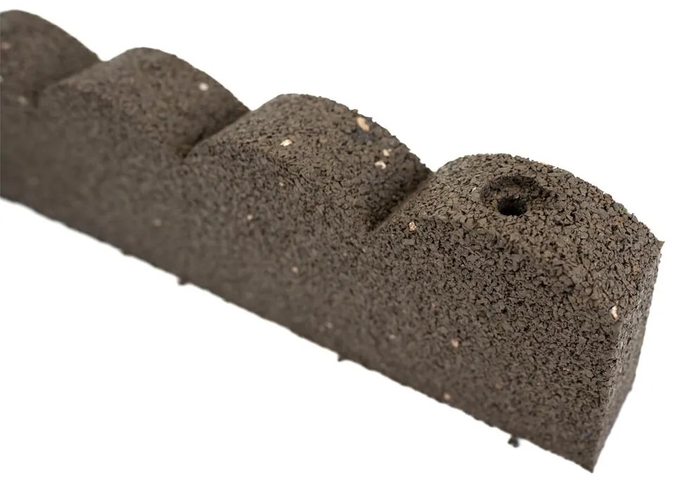 Záhradná obruba Scalloped hnedá 120 cm, gumová (vrátane klincov) MHEU5000001