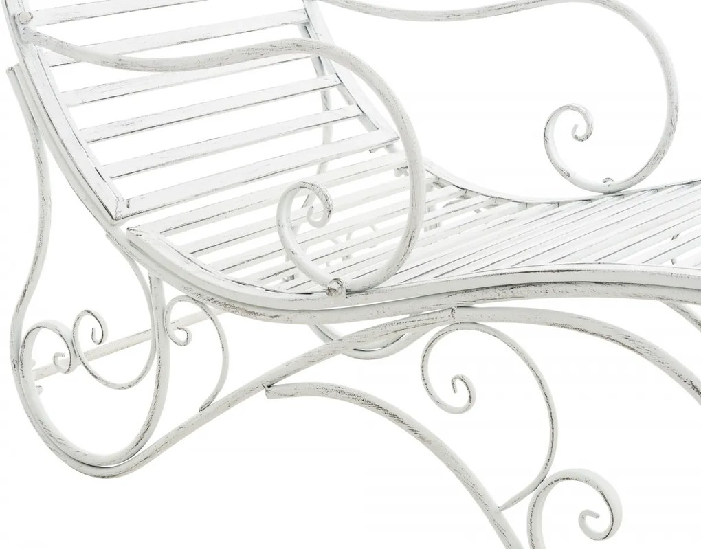 Kovová záhradné lehátko Amiens - Biela antik