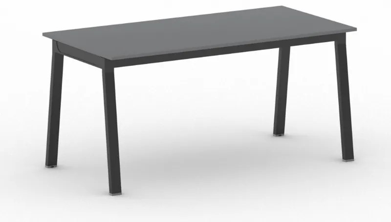 Rokovací kancelársky stôl PRIMO BASIC, 160x80 cm, čierna podnož, grafit