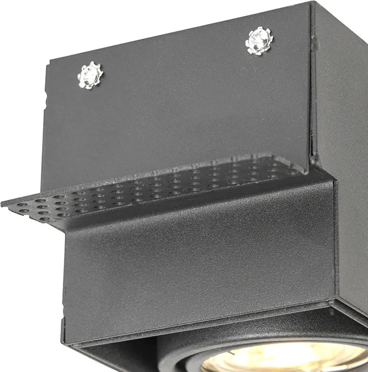 Zápustené bodové svetlo čierne GU10 stmievateľné s naklápaním a otáčaním bez rámu 2-svetlo - Oneon