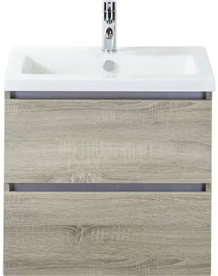 Kúpeľňový nábytkový set Vogue 60 cm s keramickým umývadlom dub sivý
