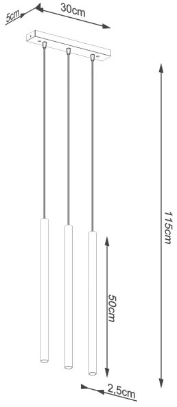 Sollux SL.1171 - Luster na lanku PASTELO 3xG9/8W/230V zlatá