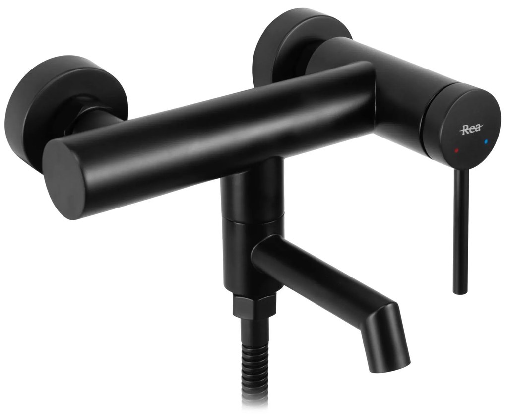 Rea Foss, vaňová batéria s ručnou sprchovou súpravou, čierna matná, REA-B5099
