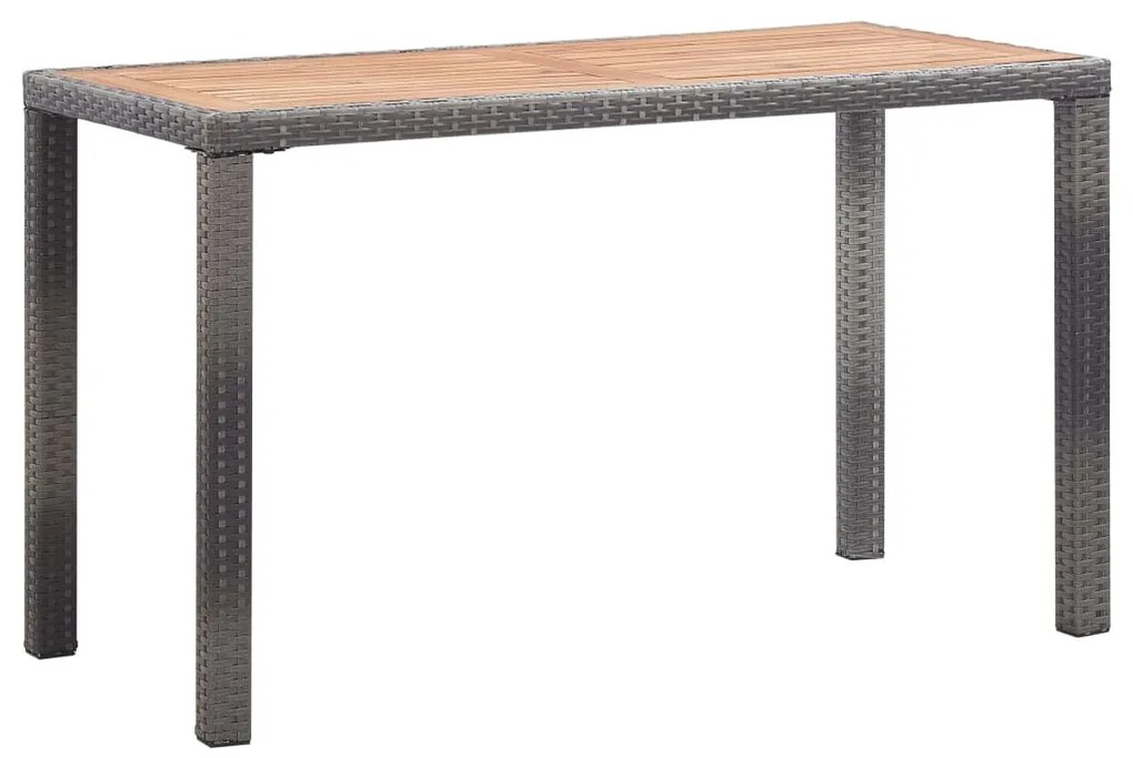 vidaXL Záhradný stôl, antracitovo hnedý 123x60x74 cm, akáciový masív