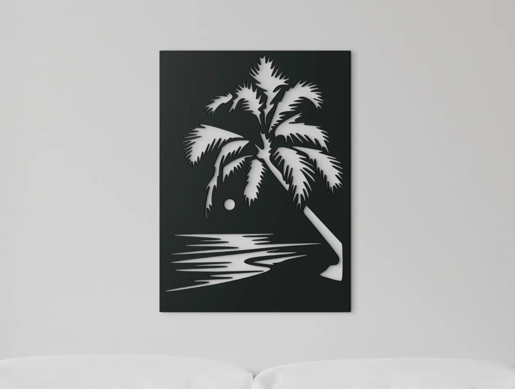 drevko Drevený obraz Večerný príliv Rozmer obrazu: 44,5 x 32,5 cm, Farba dekorácie: Čierna