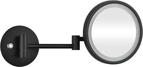 Bemeta Design DARK: Kozmetické zrkadlo, ø 200 mm, s LED osvetlením - 112101140