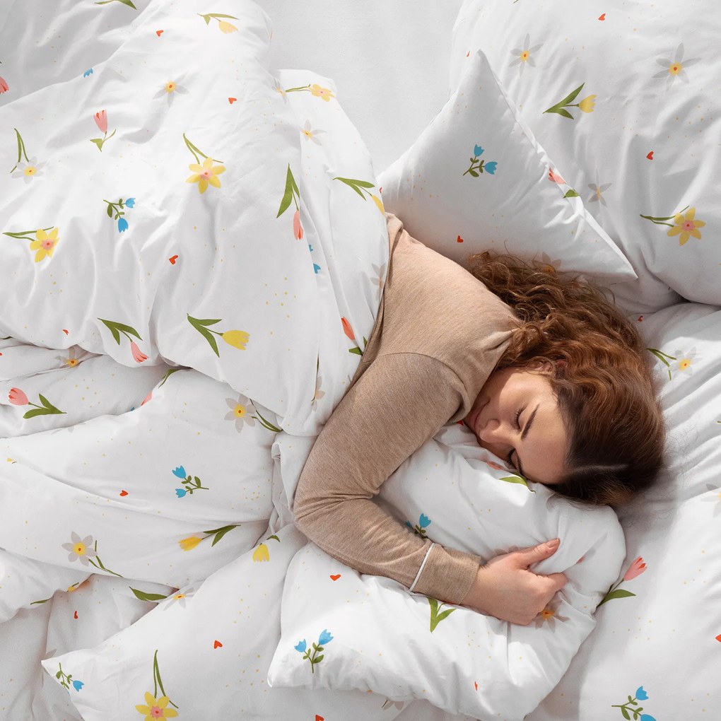 Goldea bavlnené posteľné obliečky - rozkvitnutá záhrada 240 x 220 a 2ks 70 x 90 cm