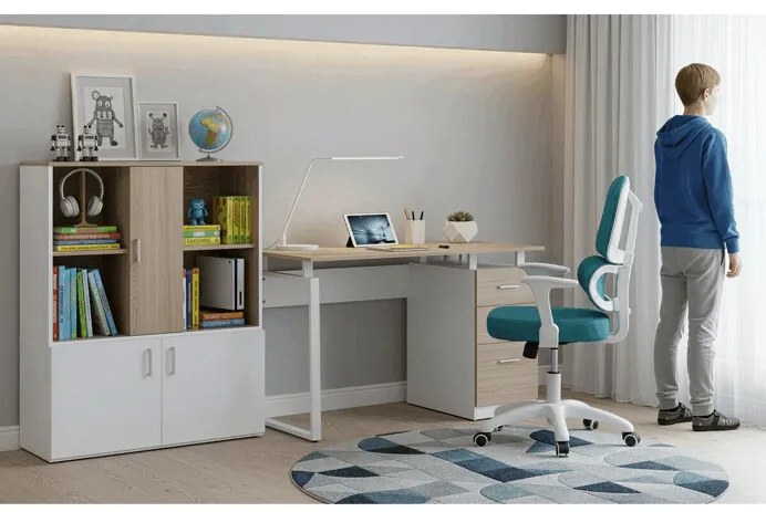 Autronic BONTEC Detská stolička, výškovo nastaviteľná, modrá sieťovina, KA-K1063 BLUE Farba: Zelená