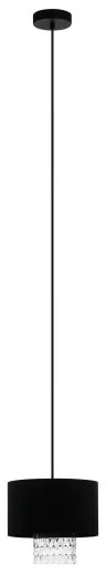 Eglo 39977 - Luster na lanku SAPUARA 1xE27/40W/230V čierna