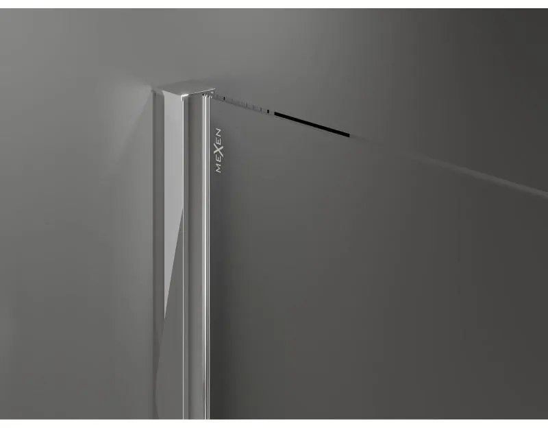 Mexen Velar, sprchový kút s posuvnými dverami 120(dvere) x 90(stena) cm, 8mm číre sklo, chrómový profil, 871-120-090-01-01