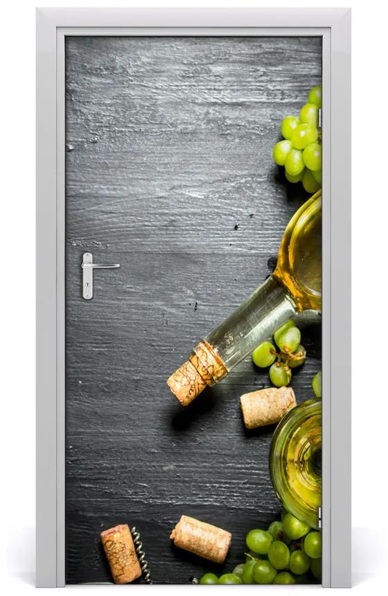 Fototapeta na dvere samolepiace hrozno a víno 85x205 cm