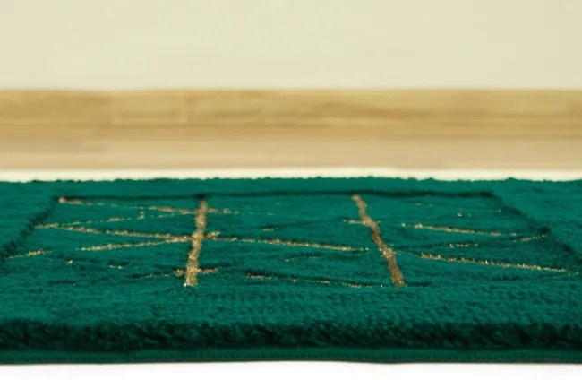 Kúpelňový koberček Jarpol Agadir Lurex 13 zelený / zlatý