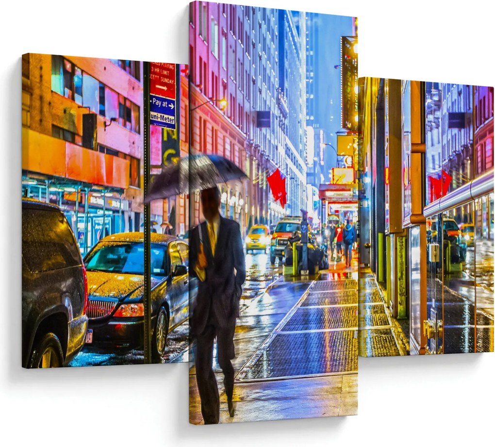 Obraz - Mesto v neónovej žiare (90x60 cm)