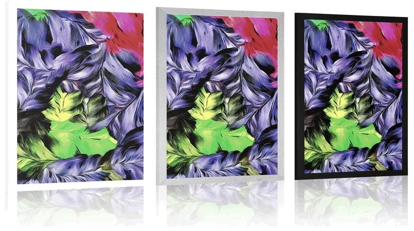 Plagát retro ťahy kvetov - 30x45 black