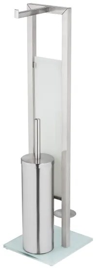 WENKO 25399100 - WC kefa RIVALTA 18x70 cm strieborná/biela/čierna