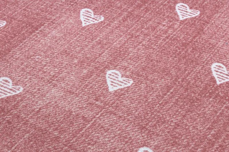Koberec pre deti HEARTS Jeans, vintage srdce - ružová Veľkosť: 100x150 cm