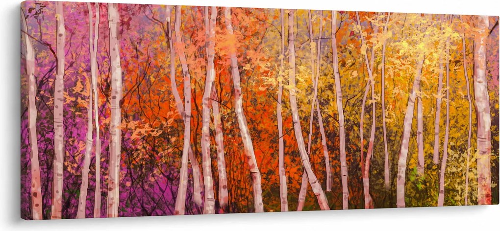Obraz farebného lesa (120x50 cm)