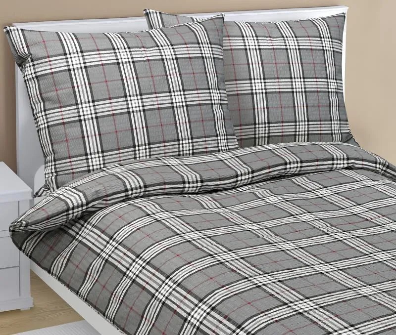 Bellatex Krep kostka šedá 140×200, 70×90 cm