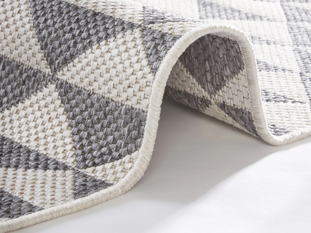 NORTHRUGS - Hanse Home koberce Kusový koberec Twin Supreme 103766 Grey / Cream – na von aj na doma - 80x150 cm