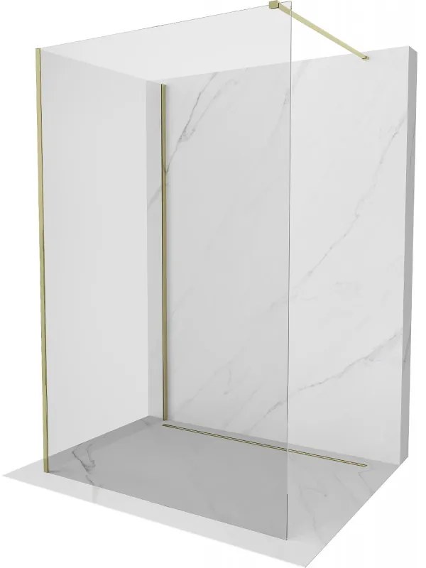 Mexen Kioto sprchová stena Walk-in 140 x 70 cm, transparentná, zlatá - 800-140-212-50-00-070