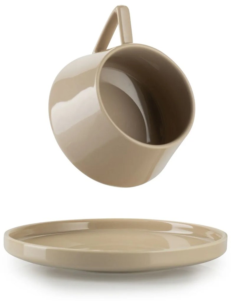 Porcelánová šálka s podšálkou Luna Beige 200 ml