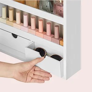 Závesná šperkovnica Elissa biela/béžová