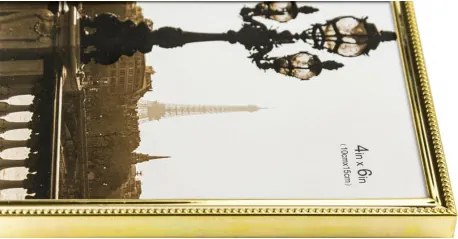 Kovový fotorám 10x15 zlatý